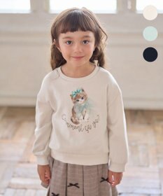 ANY KIDS ネコプリント トレーニャー エクリュ