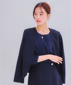 Tiaclasse L 【洗える】ピンタックレースブラウス