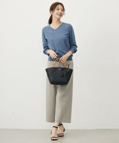 J.PRESS LADIES Shineシャンブレーツイル クロップド パンツ