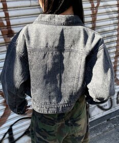 WEGO ヴィンテージウォッシュショートデニムジャケット