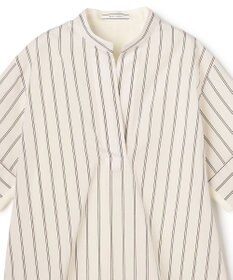 BEIGE， QUARTZ / 異素材コンビ ストライプシャツ