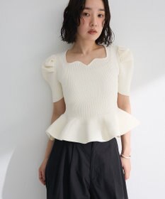 Green Parks ・ｓｗｉｎｇ　ｂｙ　ハートネックペプラムニット