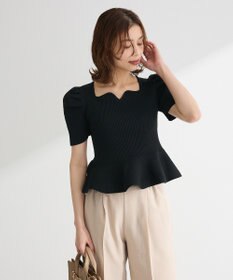 Green Parks ・ｓｗｉｎｇ　ｂｙ　ハートネックペプラムニット