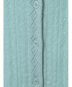 earth music&ecology リボン柄透かし編みニットカーディガン