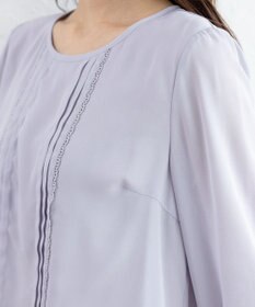 Tiaclasse 【洗える】ピンタックレースブラウス