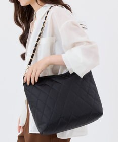 LeSportsac CHAIN MED ZIP SHOULDER/ミッドナイトキルトチェーン