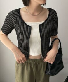 WEGO ダブルジップオフショルニットトップス