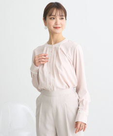 earth music&ecology バイカラータックブラウス