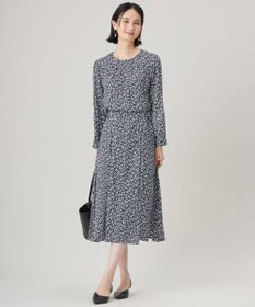 自由区 【カタログ掲載・セットアップ対応・洗える】ジオメトリックフラワードットプリント スカート