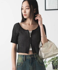 WEGO ダブルジップオフショルニットトップス