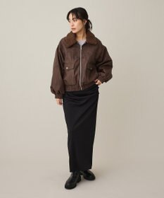 CRAFT STANDARD BOUTIQUE フェイクレザー衿ボアブルゾン