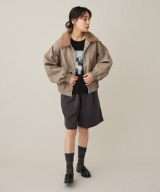 CRAFT STANDARD BOUTIQUE フェイクレザー衿ボアブルゾン