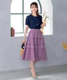 Tiaclasse L 【新色追加・洗える】幅広く活躍が期待できるレース切替スカート