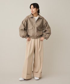 CRAFT STANDARD BOUTIQUE フェイクレザー衿ボアブルゾン