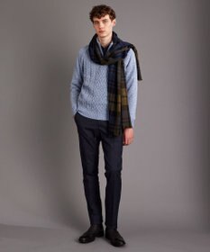 JOSEPH ABBOUD 【イタリア糸使用/軽く暖かい/多色展開】 ラムウールケーブル柄ハーフZIPプルオーバー