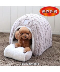 PET PARADISE ペットパラダイス 遠赤外線 ボアハウス 《アラン柄》  38×40cm