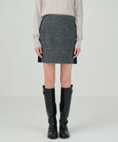 GRACE CONTINENTAL シャギーチェックミニスカート