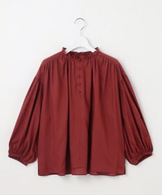 23区 【SLOW/一部店舗限定】テンセルコットンジョーゼット ギャザー ブラウス
