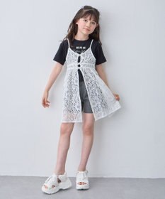 ANY KIDS 【2点セット】Tシャツ×レース キャミソールチュニック