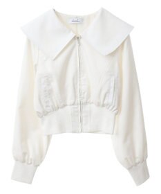 Green Parks ｄａｚｚｌｉｎ　襟付きツイルショートｚｉｐブルゾン