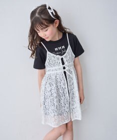 ANY KIDS 【2点セット】Tシャツ×レース キャミソールチュニック