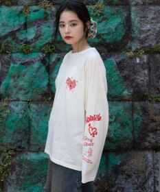 WEGO 【ユニセックス着用ITEM/MLサイズ展開】スリーブロゴグラフィックラグランT（LS）