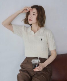 WEGO 別注USPOLO　ケーブルニットポロ