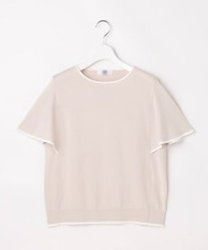 J.PRESS LADIES COOL MINT COTTON POLYESTER フレアスリーブ ニット プルオーバー