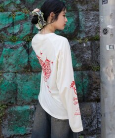 WEGO 【ユニセックス着用ITEM/MLサイズ展開】スリーブロゴグラフィックラグランT（LS）