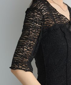 Green Parks カットワークデザインレース半袖トップス