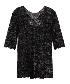 Green Parks カットワークデザインレース半袖トップス