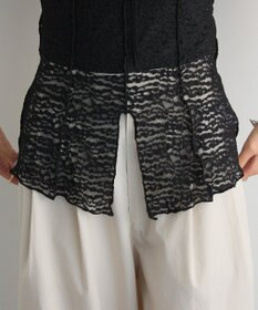 Green Parks カットワークデザインレース半袖トップス