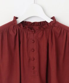 23区 【SLOW/一部店舗限定】テンセルコットンジョーゼット ギャザー ブラウス