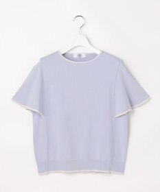 J.PRESS LADIES COOL MINT COTTON POLYESTER フレアスリーブ ニット プルオーバー