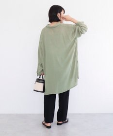 Green Parks Ｉ　ターンバック長袖レーヨンチュニック