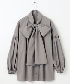 #Newans 【シワになりにくい/洗濯機可能/袖ゴム】ビッグリボンブラウス