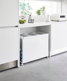 tower 目隠し分別ダストワゴン タワー 45L 3分別 ホワイト