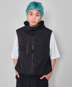 WEGO 【ユニセックス着用ITEM】フードナイロンベスト