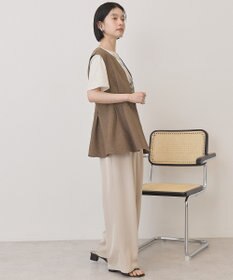 AMERICAN HOLIC 【イージーケア】リネンライクペプラムベスト