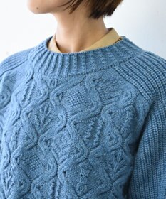 muuc 〈上質なシェットランドウール＆カシミヤ〉〈5種類の模様編み〉パッチワーク柄ケーブル模様編みセーター