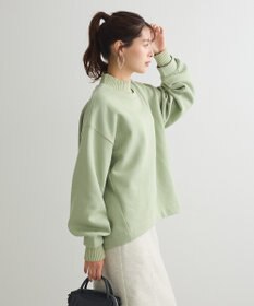 Green Parks 配色リブニットドッキング裏起毛プルオーバ