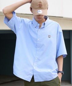 WEGO 【ユニセックス着用ITEM/MLサイズ展開】オックスフォードワンポイントシャツ（SS）