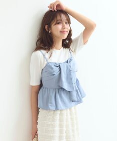 Feroux 【セットアップ対応・洗える】リボンタフタ ビスチェ カットソー