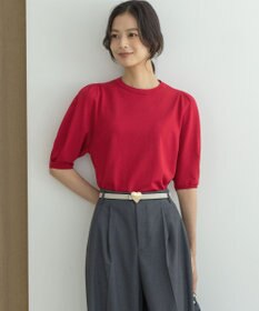 組曲 クルミボタン5分袖ニット