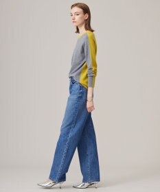 ICB 【CLASSY.1月号掲載・前後着用可能】ピュアカシミヤ バイカラーニット