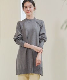 Tiaclasse 【安田美沙子さん着用・選べる2type・新色追加】ボタンニットチュニック