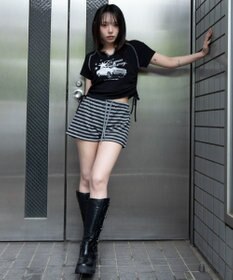 WEGO キーネックサイドレースアップちびT