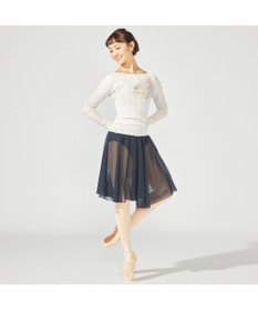 Chacott 【ノーソーイングニット】フラワーブーケプリントニットトップ