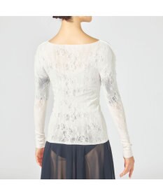 Chacott 【ノーソーイングニット】フラワーブーケプリントニットトップ