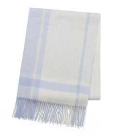 MOONBAT FURLA ウール混 超大判ラメ入りブロックチェックストールマフラー／幅70cm